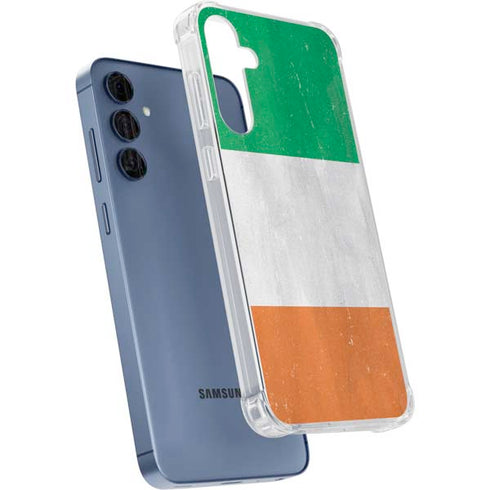 Ireland Flag Distressed Galaxy S24 Clear Case
